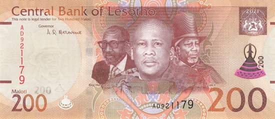 Lesotho p30 200 Maloti 2021